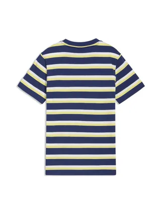 T-Shirt Marine/Jaune/Blanc Garçon Puma Ess Elevated Striped 2