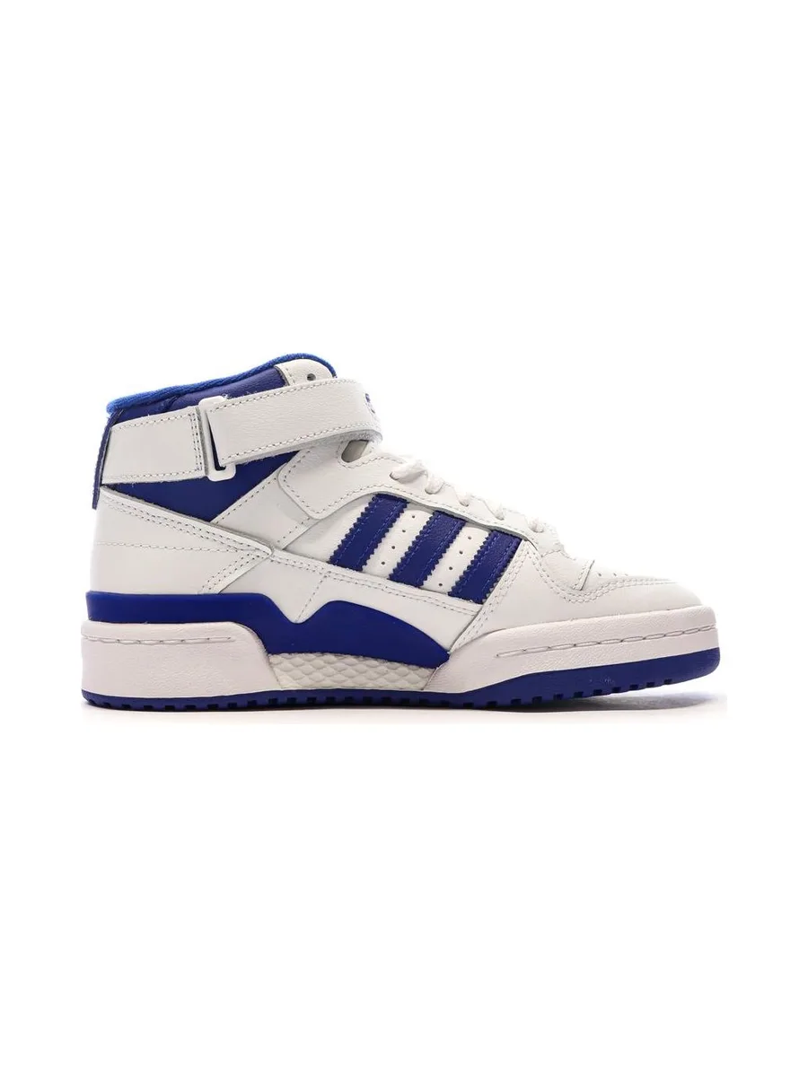 Baskets Blanches/Bleu Garçon Adidas Forum Mid 3