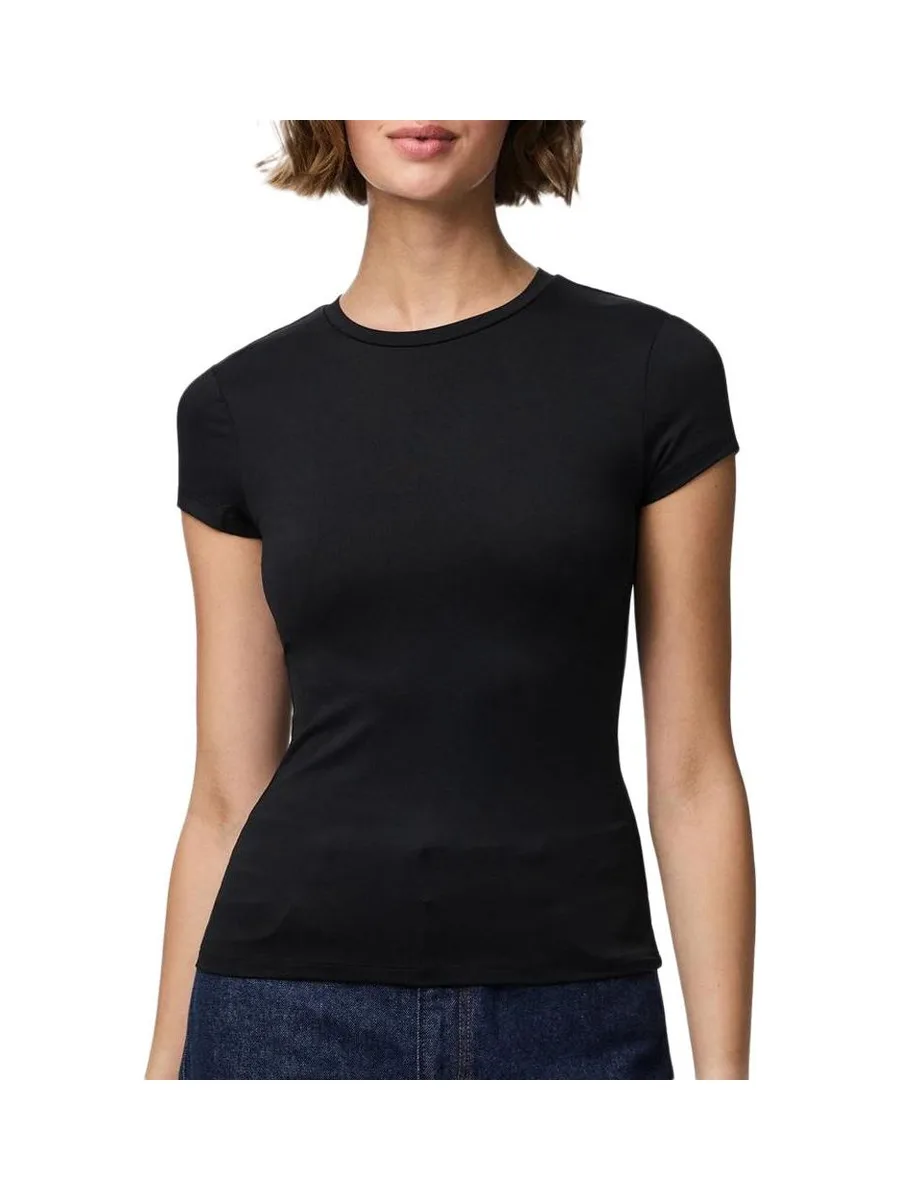 T-Shirt Noir Femme Pieces Fylla 4