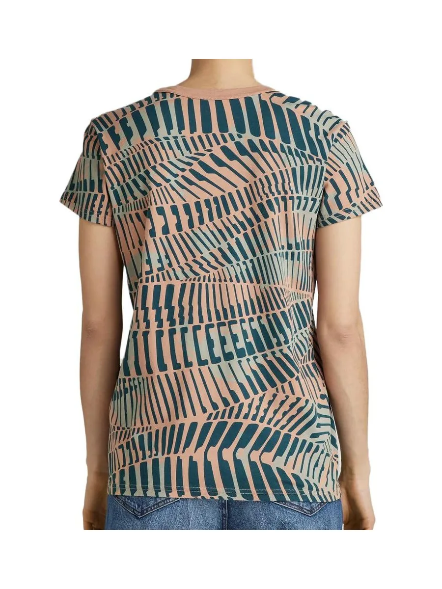 T-shirt Orange Femme All Over Print D21210 3
