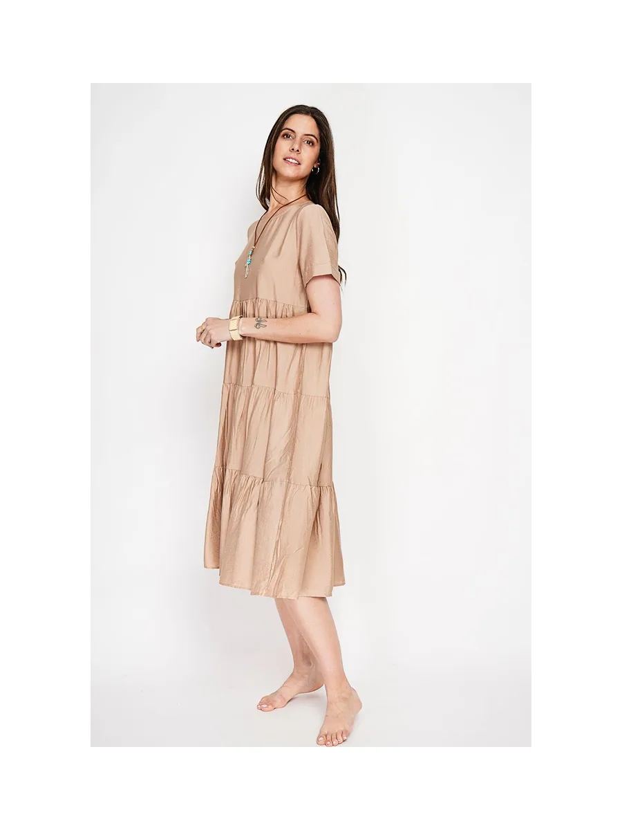 Robe longue coupe babydoll à manches courtes 7
