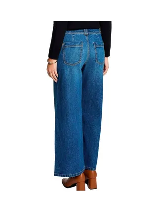 Jean large femme bleu brut Morgan PBIANCA 2