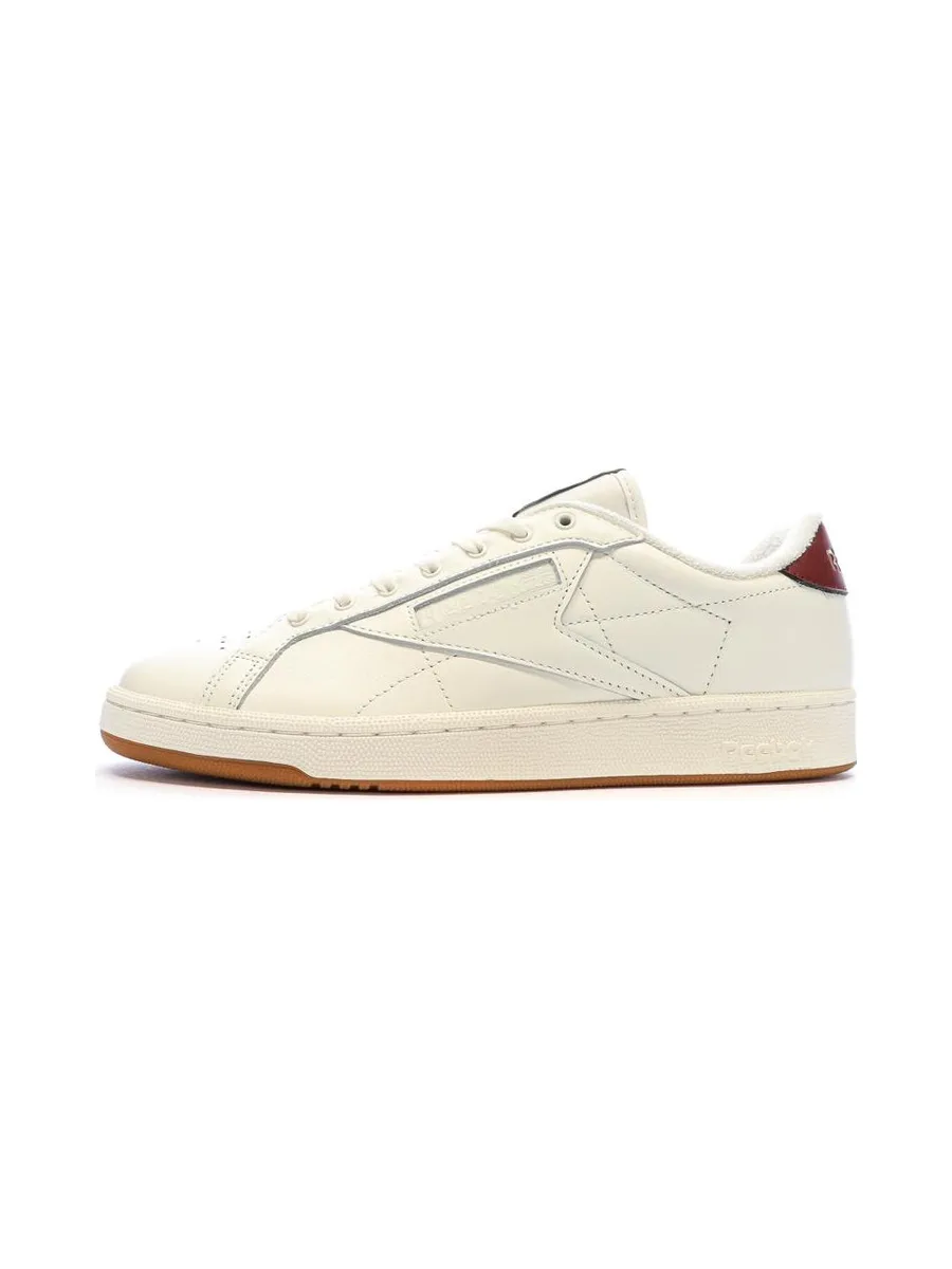Baskets Blanches/Bordeaux Homme Reebok Club Grounds 2