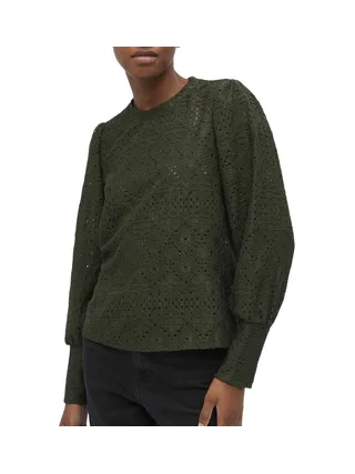 Blouse Dentelle Kaki Femme Vero Moda Dora 1