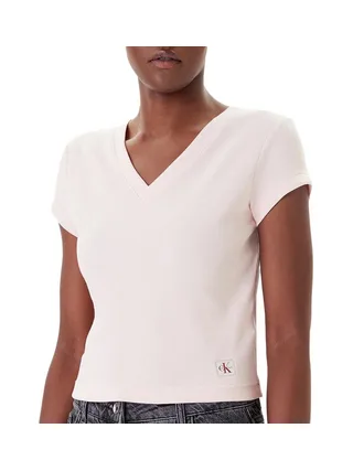 T-Shirt Rose Femme Calvin Klein Jeans Label Ri-cloud 1