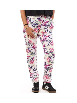 Pantalon Blanc/Rose/Vert à Motifs Femme Only 1