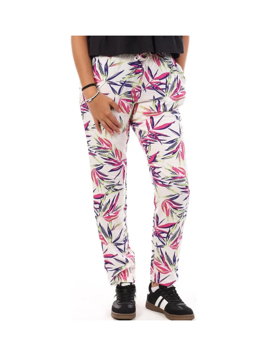 Pantalon Blanc/Rose/Vert à Motifs Femme Only 2