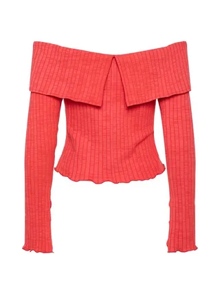 T-Shirt Rouge Femme Pieces Jazmine 2