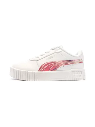 Baskets Blanches/Roses Fille Puma Carina 2.0 1