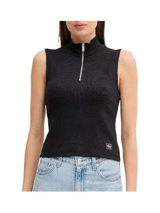Top Noir Femme Calvin Klein Jeans A- Woven 1