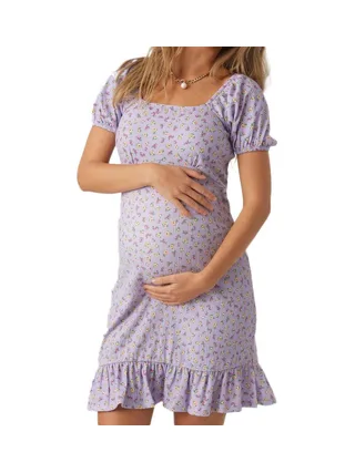 Robe de Grossesse Lila Femme Mamalicious Bloom 1
