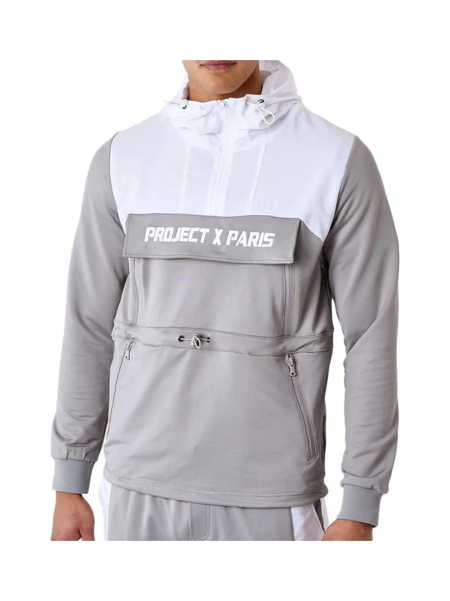Sweat à Capuche Blanc/Gris Homme Project X Paris Bicolore 1