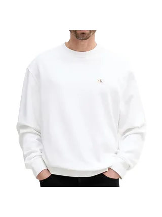 Sweat Blanc Homme Calvin Klein Jeans Badge Terry 1