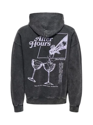 Sweat à Capuche Gris Foncé Homme Only & Sons Buck 2