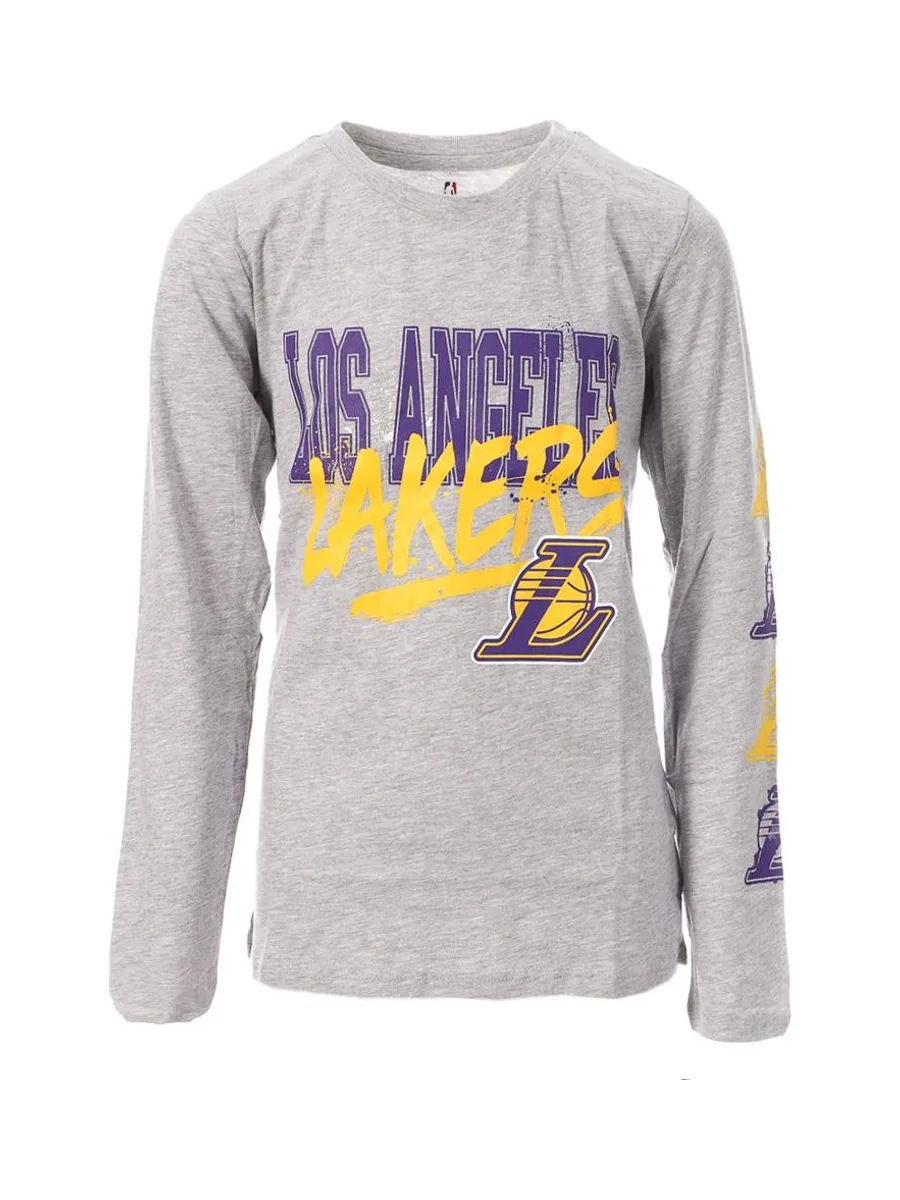 T-shirt Manches Longues Gris Garçon NBA Lak LOS ANGELES LAKERS 2