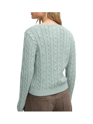 Pull Vert d'Eau Femme Superdry Essentials Cable Jumper 2