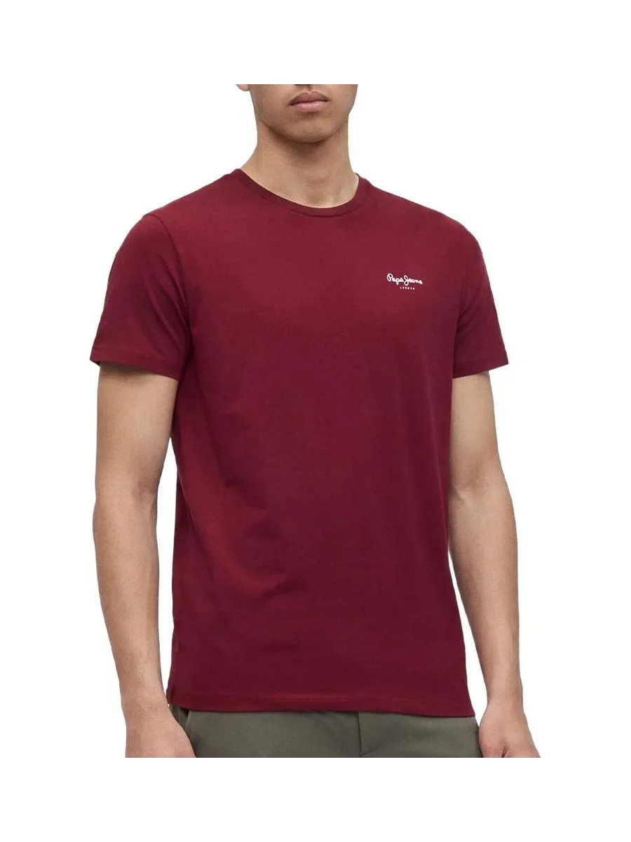 T-Shirt Bordeaux Homme Pepe jeans Originalss 2
