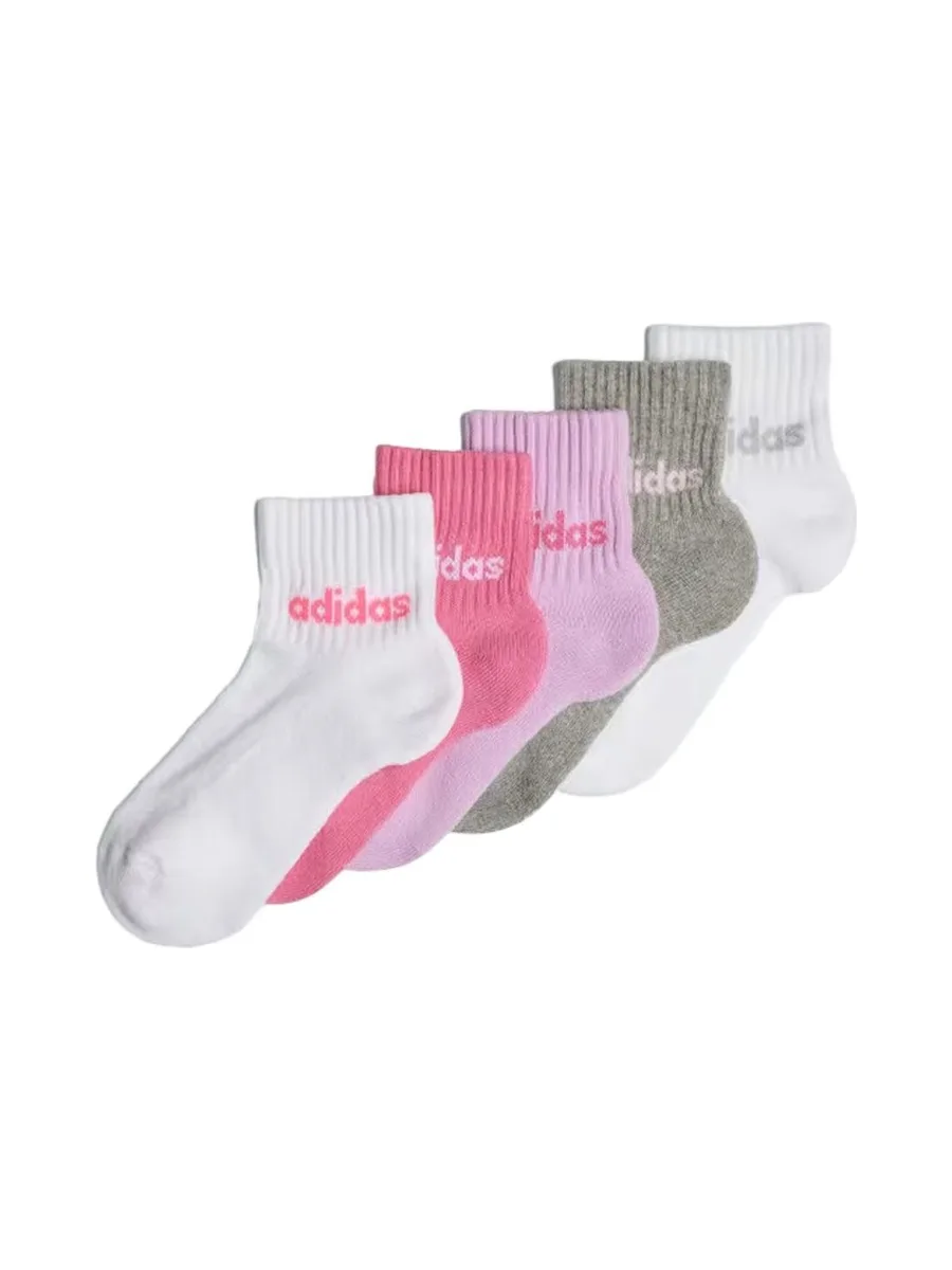 Lot de 5 Paires de chaussettes Blanc/Gris/Rose Fille Adidas IR8 2