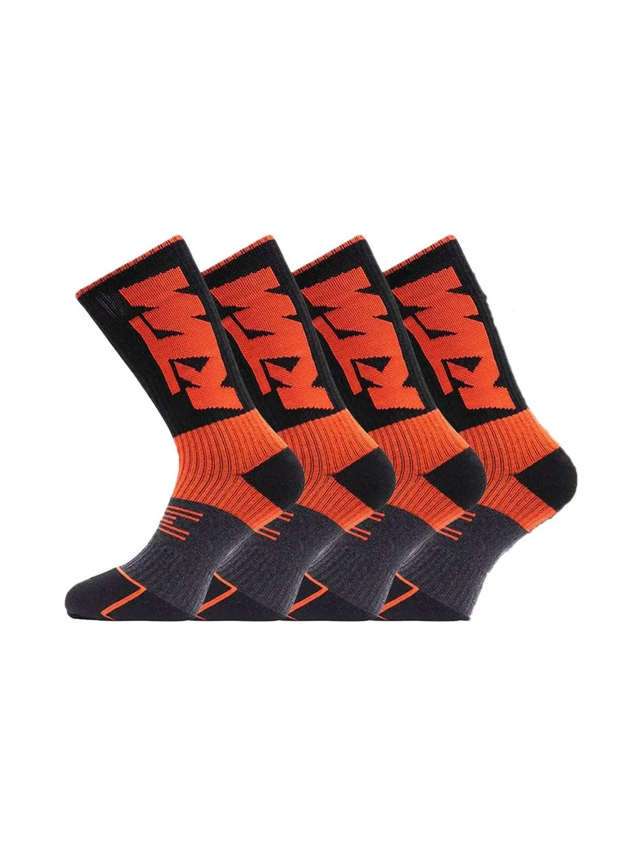 X2 Paires de Chaussettes Noir/Orange Homme KTM CHTX2 2