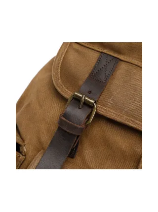 BILL - Sac à dos en cuir véritable et toile enduite - Bleu 16