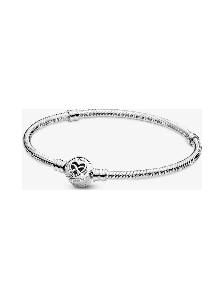 Pandora - Bracelet chaîne Infini Snake heart clasp en argent sterling 1