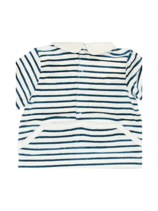Pyjamas Rayures Blanc/Bleu Garçon Elle est ou la mer Jama 2