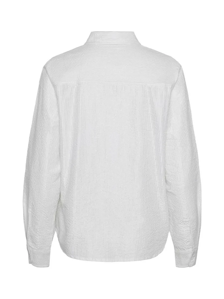 Chemise Blanche/Argenté Femme Pieces Cirene 3