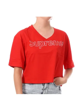 T-shirt Rouge Crop Femme Supreme Grip Ranaka 1