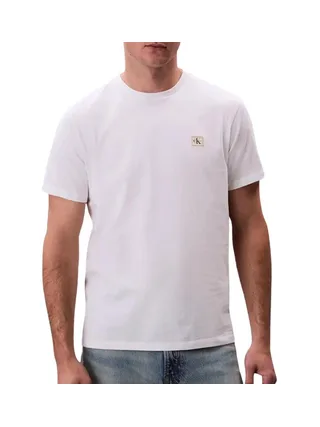 T-Shirt Blanc Homme Calvin Klein Jeans Badge 30s Jersey-bright 1