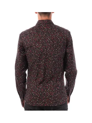 Chemise Noir/Rouge Fleuris Homme Teddy Smith Carton Strectch 2