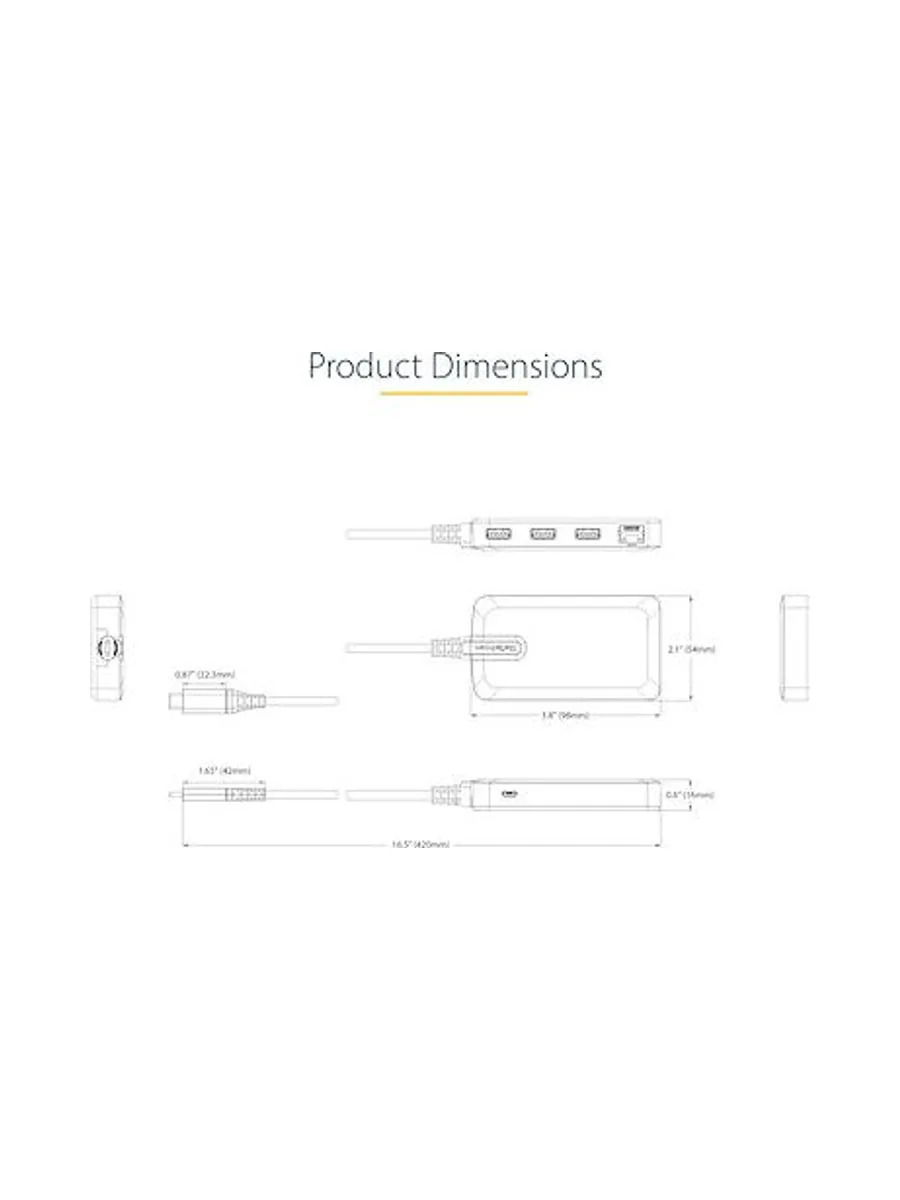 3-Port USB-C Hub w/GbE Ethernet Adapter 8