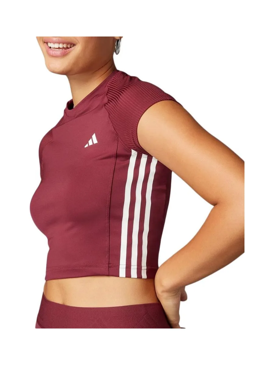 T-Shirt Bordeaux Femme Adidas Hyglm 2