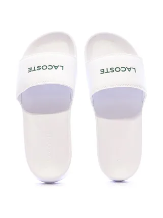 Claquettes Blanches/Vertes Homme Lacoste Serve 3