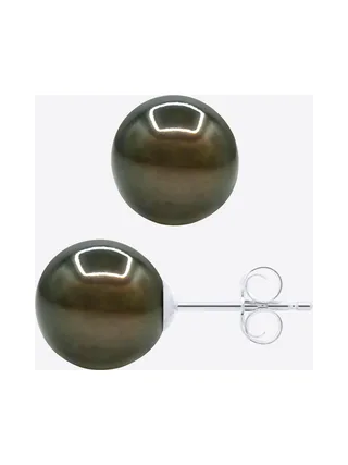 Boucles d'Oreilles Véritables Perles de Tahiti Ovales 8-9 mm — Argent 925 Millièmes 5