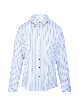 Chemise Oversize Bleu Femme Morgan Popeline 1