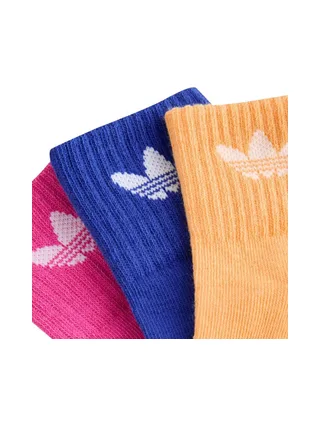 X3 Paires de Chaussettes Jaune/Rose/Bleu enfant Adidas Kids Ankle 2