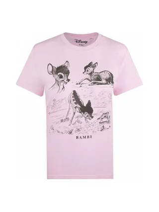 T-Shirt Rose Femme Disney Bambi & Thumper Nature 2