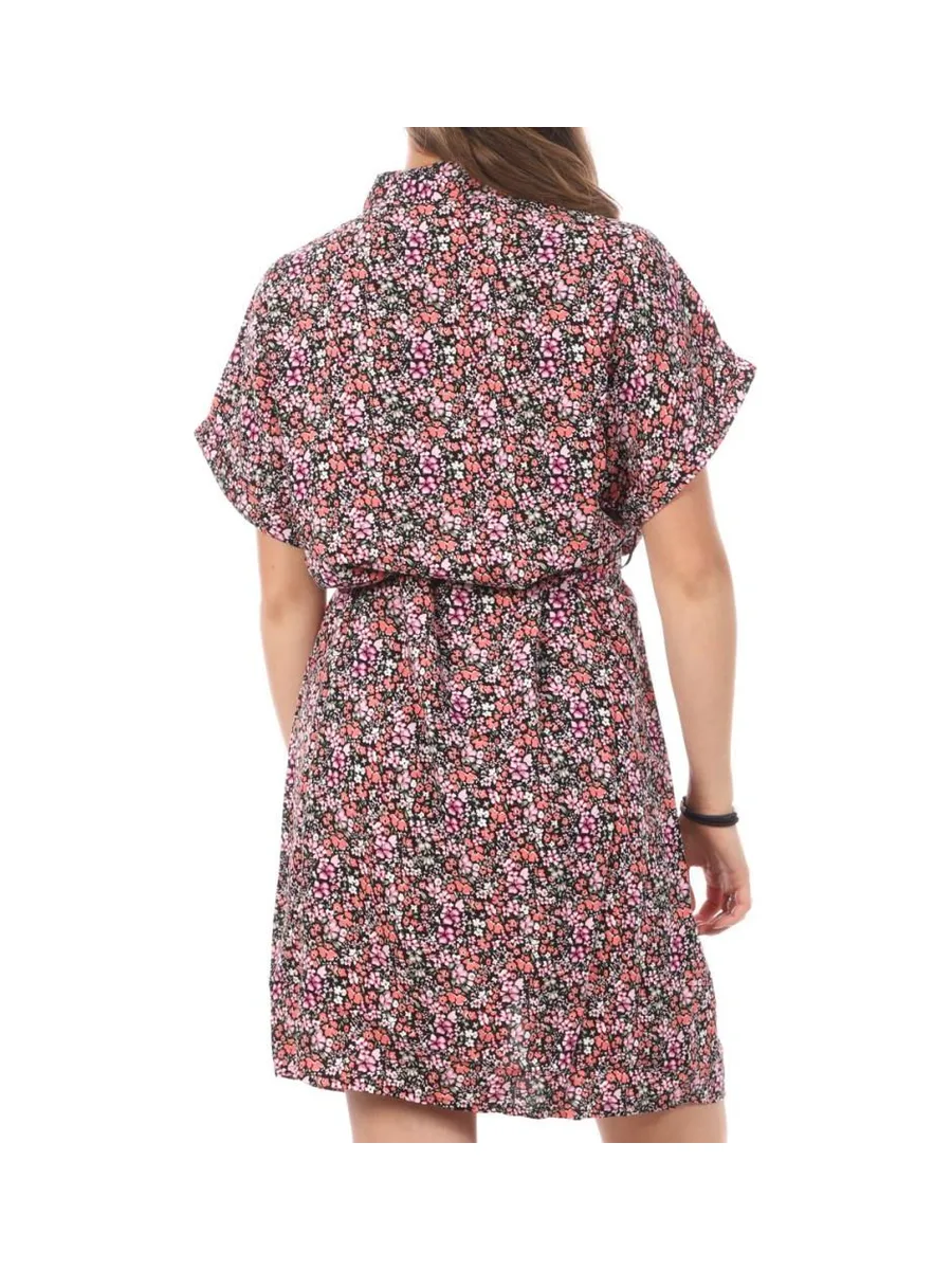 Robe Chemise Rose/Noir Femme Vero Moda Easy 2