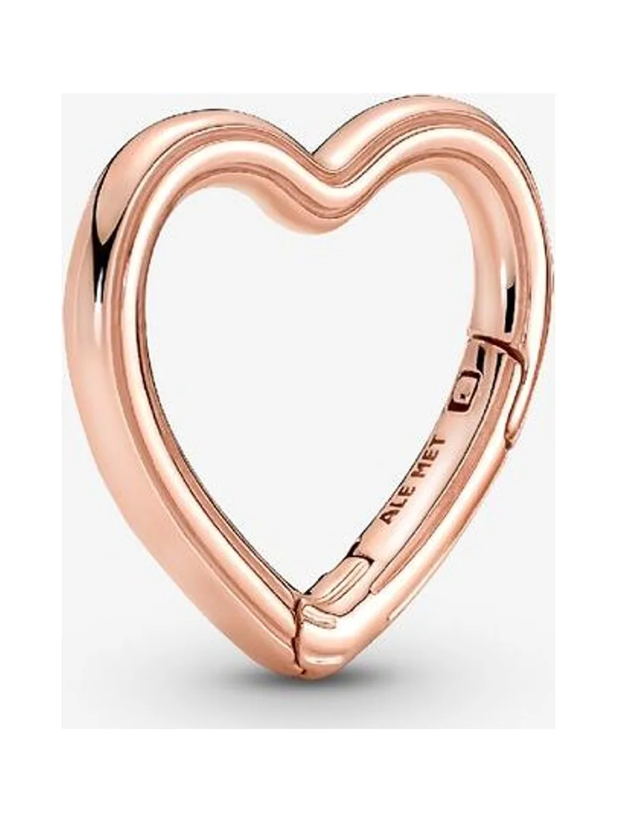 Pandora - Connecteur Cœur en plaqué or rose 14 carats 1