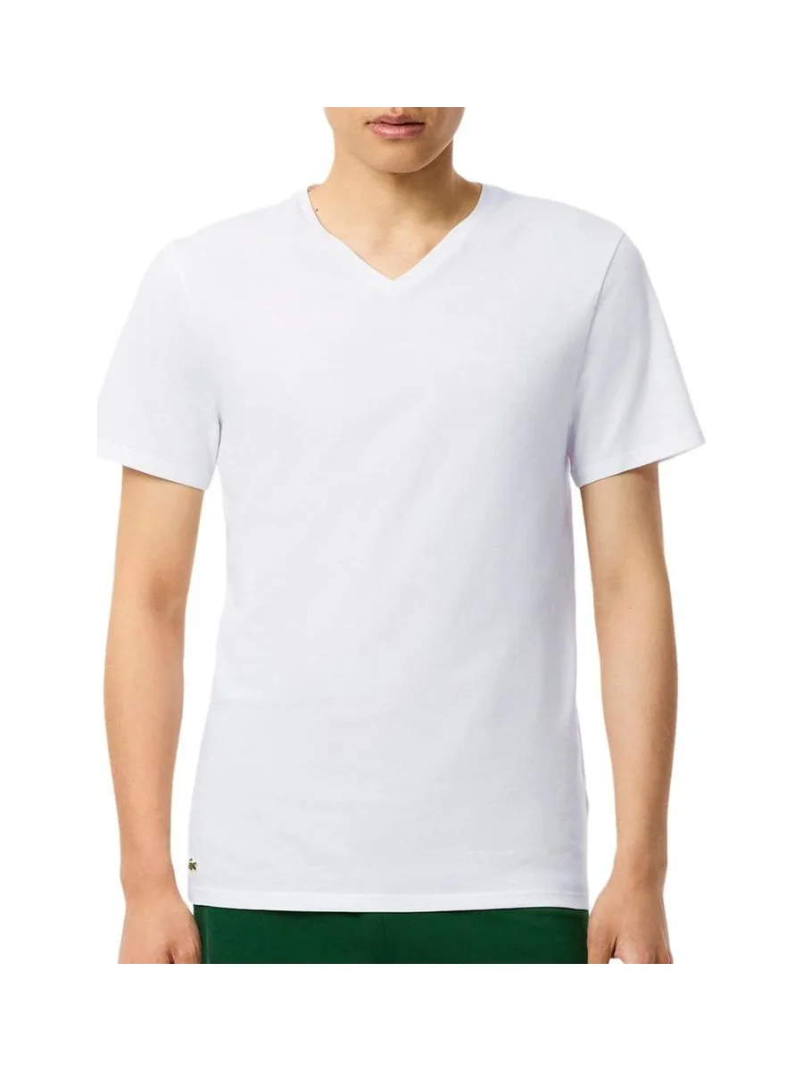 T-Shirt Blanc Homme Lacoste d'intérieur slim fit 2