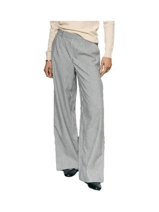 Pantalon Large Rayures Marine/Blanc Femme Object Lisa 1