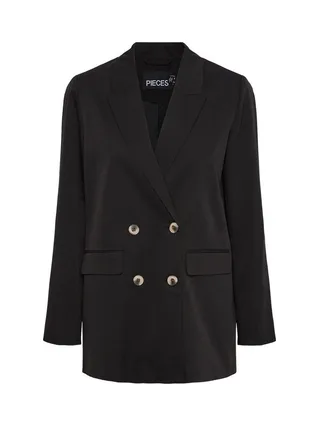 Blazer Noir Femme Pieces Thelma 1