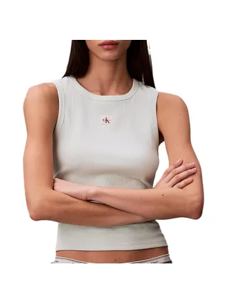 Débardeur Vert Pale Femme Calvin Klein Jeans A Woven Label 1