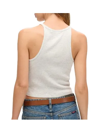 Débardeur Beige Femme Superdry Essential Logo Racer 2