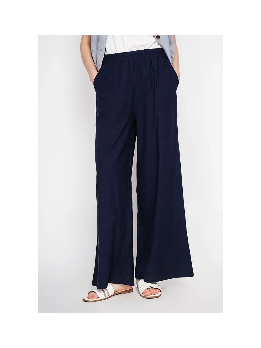 Pantalon large taille haute avec poches 12