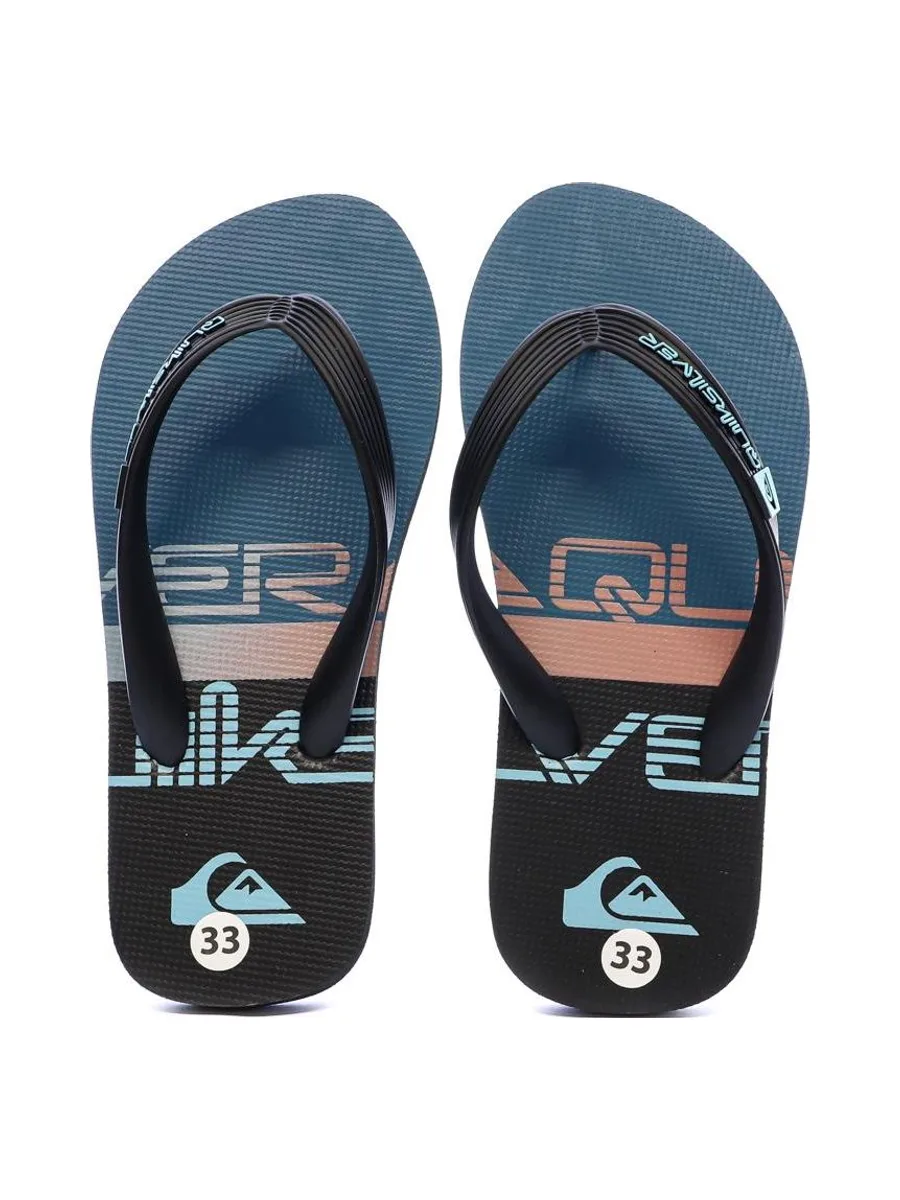 Tongs Noir/Bleu Garçon Quiksilver Java Quik 4