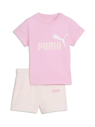Ensemble Rose/Beige Fille Puma Minicats Ess Tee And 1