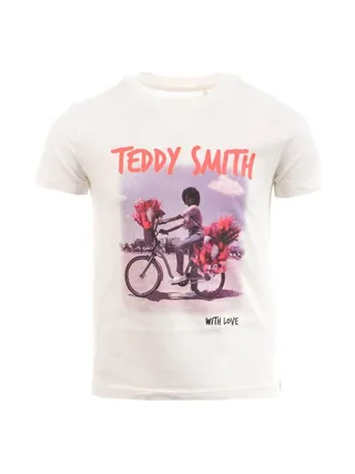 T-shirt Blanc Fille Teddy Smith flow 1