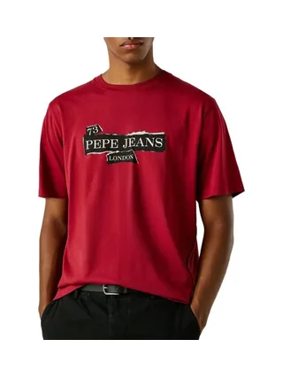 T-Shirt Rouge Homme Pepe jeans Griffin 1