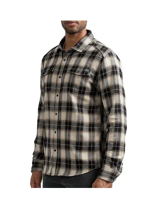Chemise Manches Longues Beige/Noir Homme Sun Valley ABEE 1